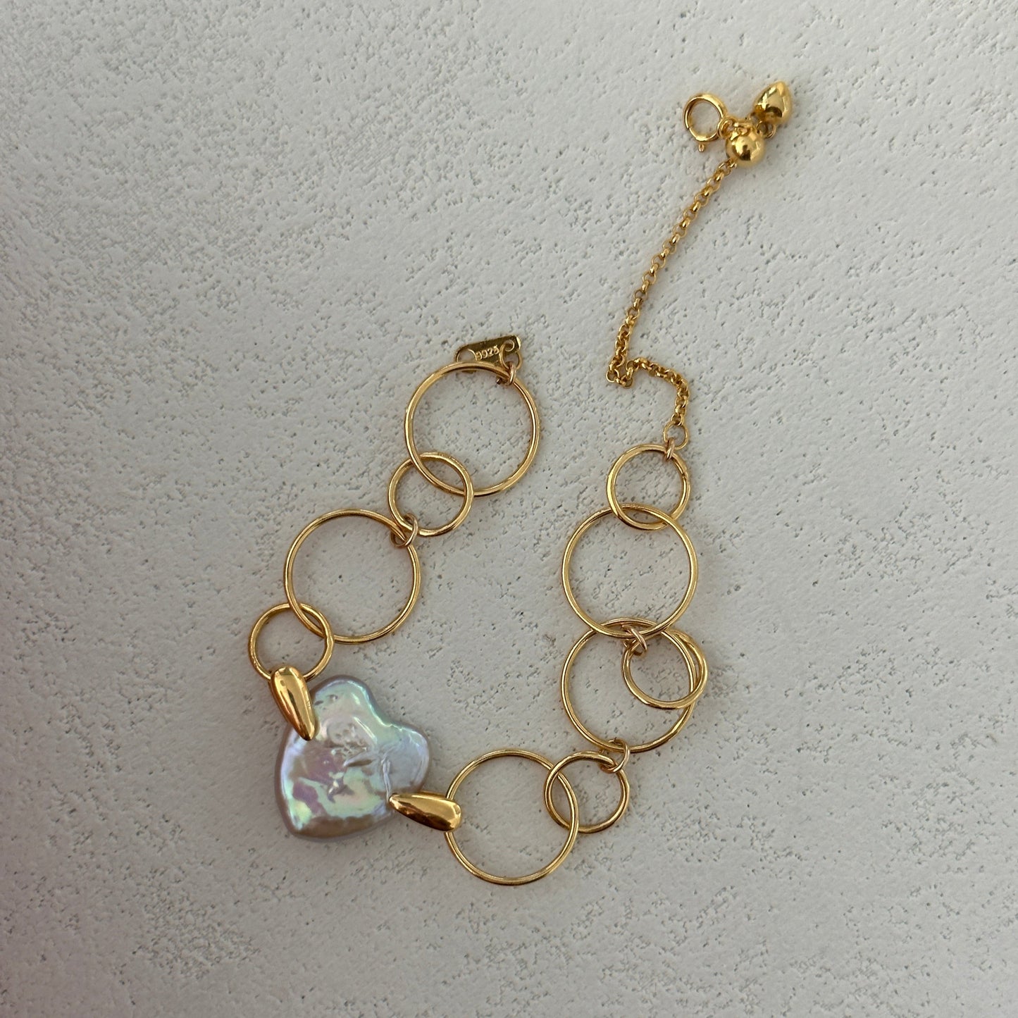 Pulsera Corazón bañado en Oro